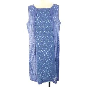 Nine West Sheath Dress Eyelet Sleeveless